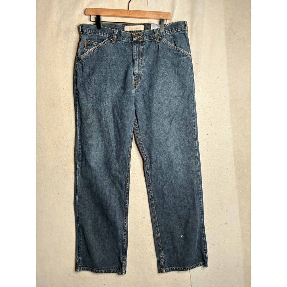 Timberland Mens Jeans Medium Wash Blue Denim Work Pants 36x34